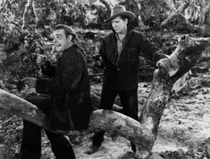 George and Lennie in the final scene of the 1939 version of Of Mice and Men
