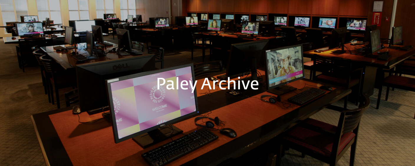 The Paley Center archive showing computer montors