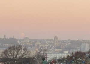 Bristol city scape with Moon
