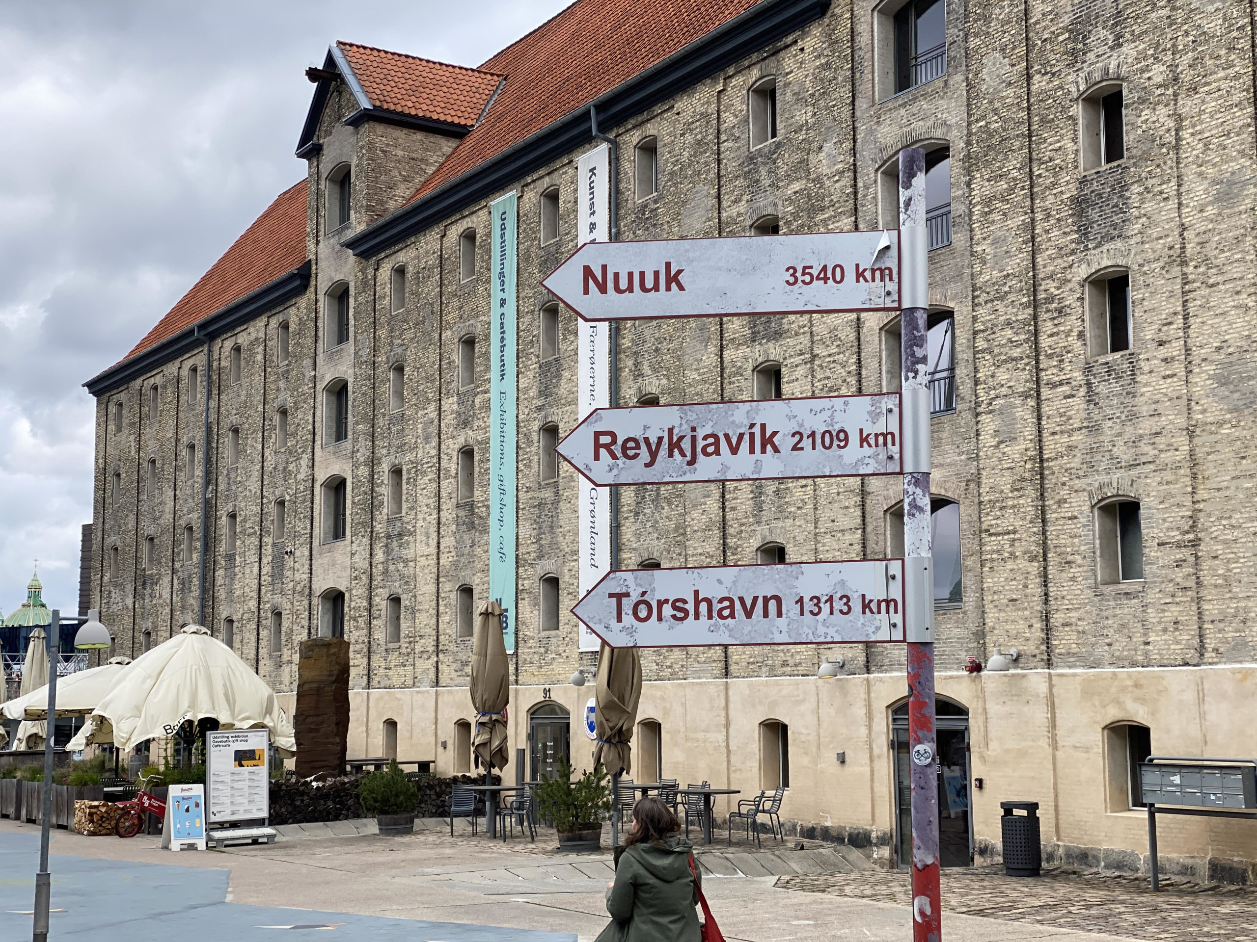 Signpost in Copenhagen to Reykjavík