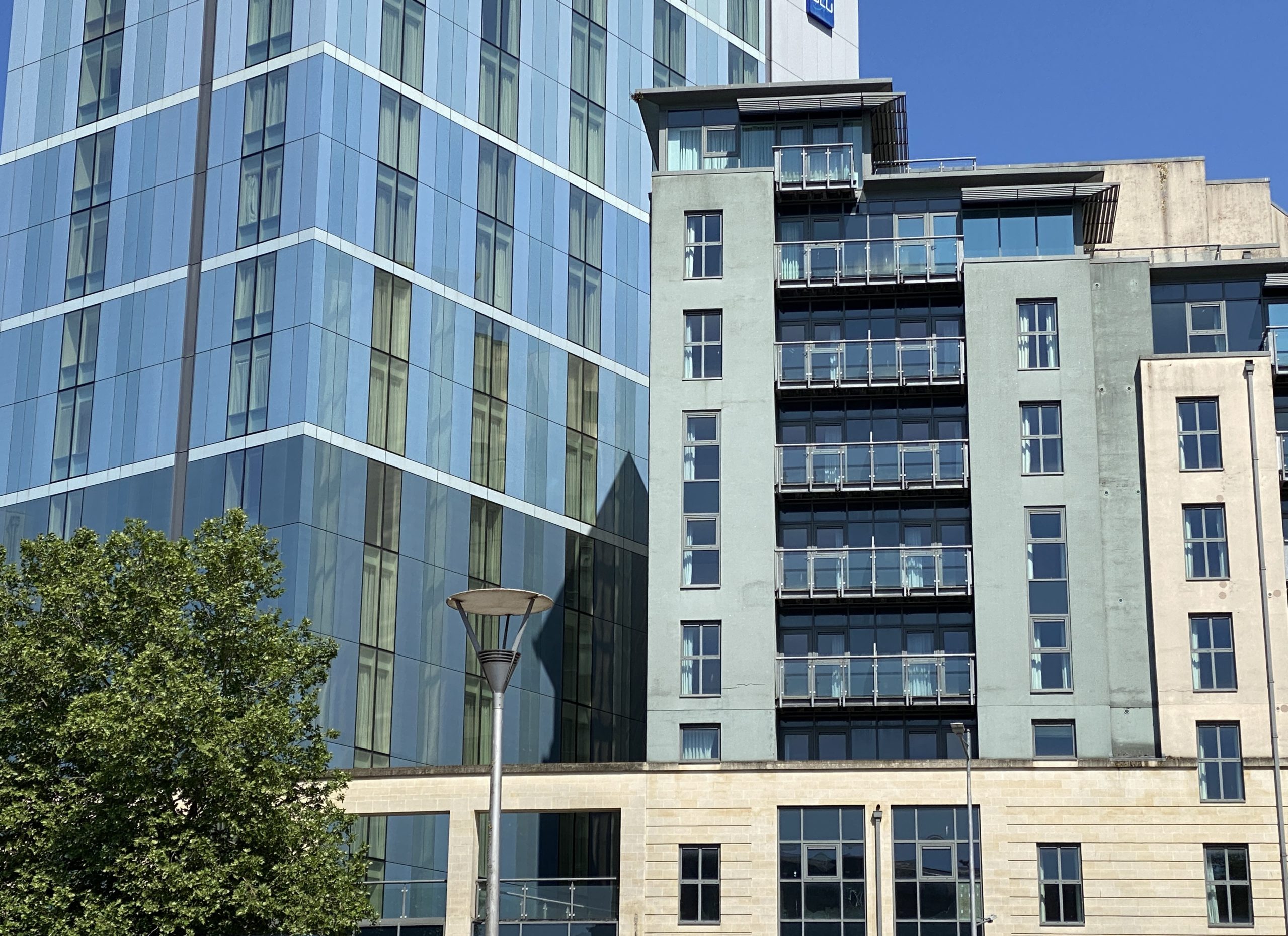 Bristol Cityscape in close showing Radisson Blue hotel
